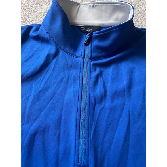 NWT WALTER HAGAN Med Men’s Golf Vests 2 Pack Neon Grn Blue 1/4 Zip - Picture 4 of 6